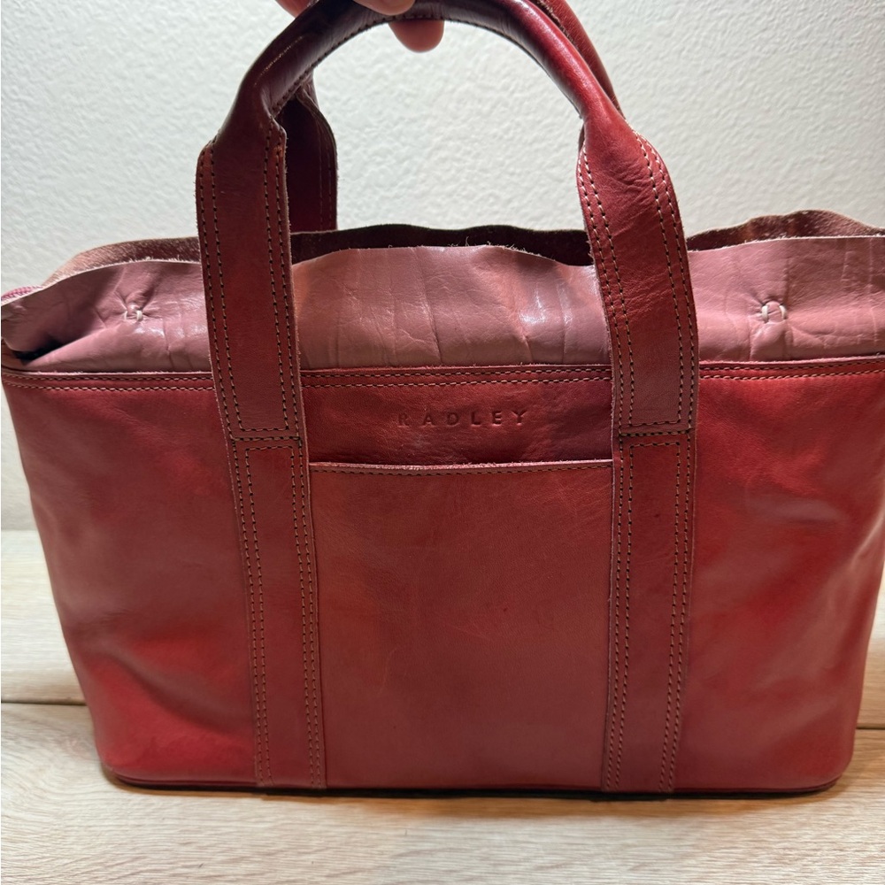 Radley Leather Tote Bag with Floral Accent - Picture 3 of 6